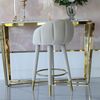 Upholstered glamor stool for dining room,  beige gold DIANA OUTLET
