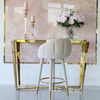 Upholstered glamor stool for dining room,  beige gold DIANA OUTLET