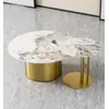 Ekskluzywny stolik kawowy nowoczesny z blatem Patagonia we włoskim stylu TWEEN GOLD​