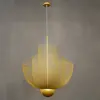 Designerska lampa wisząca złota nowoczesny złoty żyrandol FLORENCJA