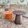 Nowoczesny drewniany stolik kawowy okrągły komplet 2 szt MODENA