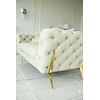 Glamor sofa, modern, quilted, glamor, modern, designer with a steel decorative leg, gold DIVA GOLD 235cm