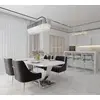 Stół glamour nowoczesny, designerski, srebrny z marmurowym białym blatem do jadalni ART DECO