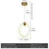 Single pendant lamp, ICE XS glamour gold crystal chandelier