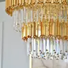Luksusowy żyrandol kryształowy okrągły, duża lampa wisząca złota do salony EMPIRE XL OUTLET