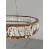 Żyrandol kryształowy złoty glamour nad stół, nad wyspę, podłużna duża lampa wisząca CRYSTAL OVAL