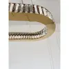 Crystal chandelier, ring, gold, modern glamor pendant lamp for the living room, adjustable ECLIPSE OVAL