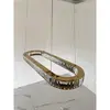 Crystal chandelier, ring, gold, modern glamor pendant lamp for the living room, adjustable ECLIPSE OVAL