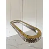 Crystal chandelier, ring, gold, modern glamor pendant lamp for the living room, adjustable ECLIPSE OVAL
