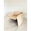 Designer leather armchair, modern, light beige, SPIDER