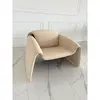 Designer leather armchair, modern, light beige, SPIDER