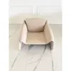 Designer leather armchair, modern, light beige, SPIDER