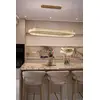 Żyrandol kryształowy złoty glamour nad stół, nad wyspę, podłużna duża lampa wisząca CRYSTAL OVAL