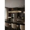 Crystal chandelier, ring, gold, modern glamor pendant lamp for the living room, adjustable ECLIPSE OVAL