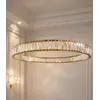 Żyrandol kryształowy złoty ring nowoczesny glamour okrągły CRYSTAL