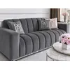 Exclusive glamor sofa for the living room, silver gray LONDON