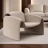 Designer leather armchair, modern, light beige, SPIDER