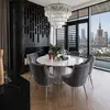Exclusive glamor dining chair, straight legs, gray, silver DIANA