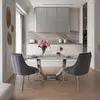 Exclusive glamor dining chair, straight legs, gray, silver DIANA