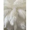 Lampa podłogowa glamour złota z białymi piórami 160 cm OUTLET
