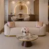 Glamorous sofa exclusive for living room, beige gold FLORENCE