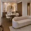 Glamorous sofa exclusive for living room, beige gold FLORENCE