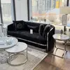 MADONNA modern silver black Stylish glamour New York-style upholstered sofa OUTLET