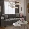 Exclusive glamor sofa for the living room, silver gray LONDON