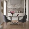 Exclusive glamor table for the dining room, modern, designer, white marble top, silver ART DECO