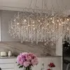 Glamor chandelier RAIN L 110 cm, designer, exclusive in a modern style, silver