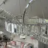 ECLIPSE MAX crystal chandelier, rings, silver, modern glamor hanging lamp for the living room, adjustable