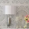 Silver marble table lamp SOFIA on a pillar
