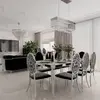 Exclusive dining chair, glamor, modern, steel black, silver MEDUSA