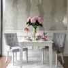 ZESTAW 6szt krzeseł glamour do jadalni, klasyczne, tapicerowane, z kołatką, srebrne, szare TIFFANY