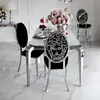 Exclusive dining chair, glamor, modern, steel black, silver MEDUSA