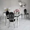 Exclusive dining chair, glamor, modern, steel black, silver MEDUSA