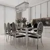 Exclusive dining chair, glamor, modern, steel black, silver MEDUSA