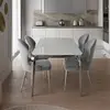 Design glamor table with a glass top, steel, modern, silver ELITE