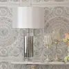 Silver marble table lamp SOFIA on a pillar