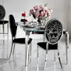 Exclusive dining chair, glamor, modern, steel black, silver MEDUSA