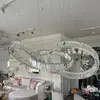 ECLIPSE MAX crystal chandelier, rings, silver, modern glamor hanging lamp for the living room, adjustable