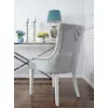 ZESTAW 6szt krzeseł glamour do jadalni, klasyczne, tapicerowane, z kołatką, srebrne, szare TIFFANY