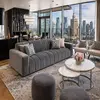 Nowoczesna sofa szara aksamitna 3-osobowa ze srebrnymi nogami LONDON