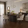 Modern comfortable custom-made dining chair with semi-circular backrest CARDINALE 3