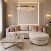 Modern glamor corner sofa, for the living room, rounded, convertible, beige, comfortable corner boucle PARIS