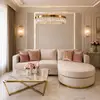 Modern glamor corner sofa, for the living room, rounded, convertible, beige, comfortable corner boucle PARIS