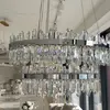 żyrandol do salonu srebrny kryształowy