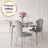 stół nowoczesny srebrny z białym szklanym blatem Elite od Primavera Home