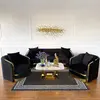 Sofa glamour do salonu, nowoczesna nowojorska tapicerowana czarna złota MADONNA idealnie wpasuje się do każdej eleganckiej i niebanalnej przestrzeni