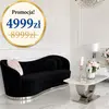 sofa nowoczesna czarna srebrna aksamitna w promocji Donna od Primavera Home